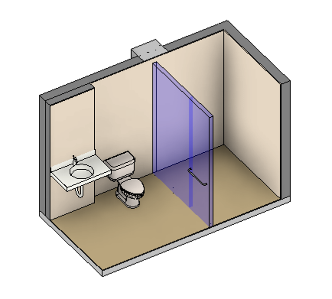 圖3、建案浴室之列印範圍BIM模型